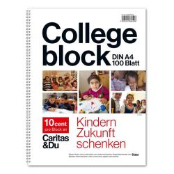 URSUS Collegeblock Caritas A4 100 Blatt 5 mm kariert mit Rand