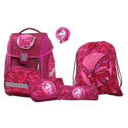 FABAG Schultaschen-Set Butterfly 5-teilig rot