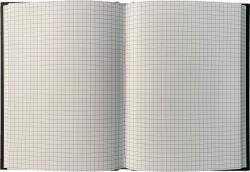 Schwarzes Geschäftsbuch mit grauem Rücken. Auf dem Cover steht 'Geschäftsbuch' und die Marke 'Ursus'.