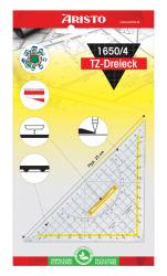 ARISTO TZ-Dreieck 1650/4 25 cm mit Griff, Facetten und Tuschenoppen transparent