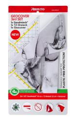 Set mit Geodreieck und TZ-Dreieck. Geodreieck 16 cm, TZ-Dreieck 22 cm. Verpackung plastikfrei. Grafisches Design in Schwarz-Weiß.