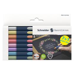 SCHNEIDER Set aus 8 Tintenrollern und einem Aquarellblock mehrere Farben