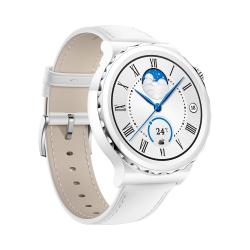 HUAWEI Watch GT3 Pro 43 mm mit Lederarmband weiß im Bundle mit Freebuds Lipstick