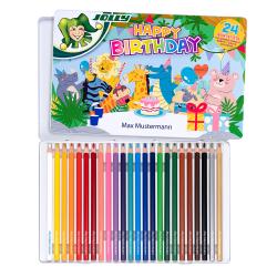 JOLLY Buntstifte Supersticks Delta Happy Birthday 24er Etui personalisierbar mehrfarbig