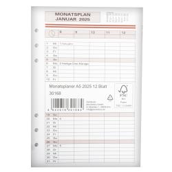 Nachfüllung für Monatsplaner A5 12 Blatt 2025