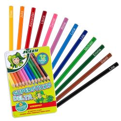 JOLLY Buntstifte - Supersticks Delta kinderfest 12er personalisierbar mehrfarbig