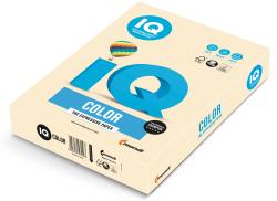 Papierpackung in beige mit blauer Schrift. Aufschrift 'IQ COLOR - THE EXPRESSIVE PAPER'. Abgebildeter bunter Heißluftballon. Hinweise für Kopierer, Drucker und FSC-Zertifizierung.