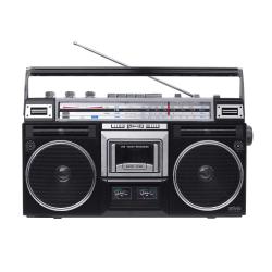 SILVA SCHNEIDER Retro-Kassettenrecorder PCR 1980 BT schwarz