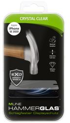 Displayschutz für iPhone SE 2020. Transparent mit Hammer-Symbol für Schlagfestigkeit.