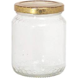 Honigglas 500 ml mit Golddeckel 6 Stück