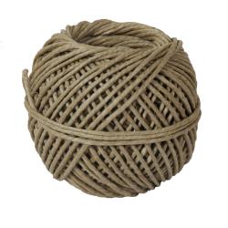 Runde Schnur aus Naturmaterial, eng gewickelt. Sie hat eine helle, beige Farbe.