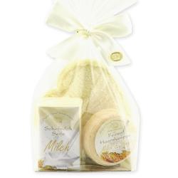 Geschenk-Set Pflege-Set Milch & Honig 3-teilig in Cellophan