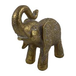 Dekofigur Elefant aus Polyresin gold