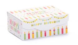 Geschenkschachtel Happy Birthday magnetisch 12 x 9 x 5 cm bunt