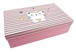 Bastelbox Katze 34,5 x 21,5 x 9,5 cm unbefüllt rosa