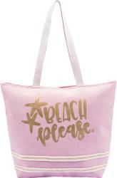 Strandtasche Beach Please mit Zippverschluss rosa