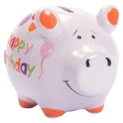 Sparschwein Happy Birthday bunt