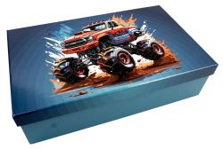 Bastelbox Monstertruck 32,5 x 20 x 9 cm unbefüllt blau
