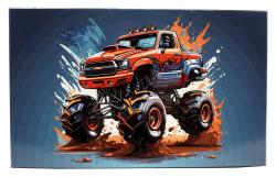 Bastelbox Monstertruck 32,5 x 20 x 9 cm unbefüllt blau