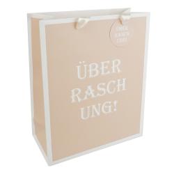 Geschenktasche Überraschung! 32 x 26 x 12 cm beige