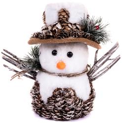 NOVOOO Seasons Xmas Standdeko Schneemann 25 cm weiß