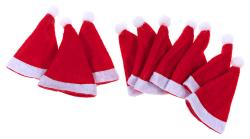 NOVOOO Seasons Xmas Streudeko Weihnachtsmützen mit Klebepunkt 10 Stück rot/weiß