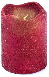 NOVOOO Seasons Xmas LED-Stumpenkerze mit Timer 7 x 7 x 9 cm rot
