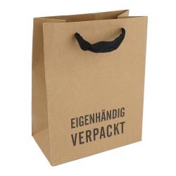 Geschenktasche Eigenhändig verpackt A5 braun