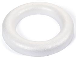 Weißer runder Ring aus leichtem Material. Glatte Oberfläche ohne Muster.