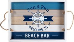 Tablett Beach Bar 35 x 25 x 4 cm bunt