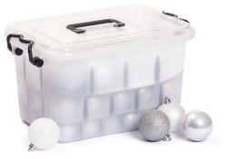 Weihnachtskugel-Set inkl. Aufbewahrungsbox 51 Teile silber/weiß