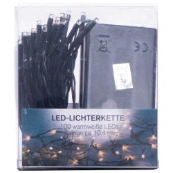 LED-Lichterkette mit 100 LEDs ca. 10,4 m warmweiß grün