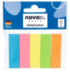 NOVOOO Basic Haftstreifen 5 x 100 Blatt mehrere Farben