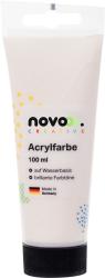 Weißer Acrylfarben-Tube mit bunten Punkten. Inhalt 100 ml, wasserbasiert.
