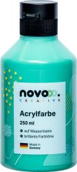 Grüne Acrylfarbe in einer Flasche mit schwarzem Deckel. Inhalt 250 ml, wasserbasiert.