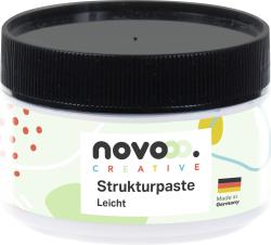 Runde Dose mit schwarzem Deckel. Beschriftung in bunten Farben, enthält Strukturpaste.