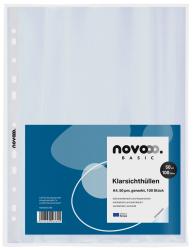 NOVOOO Basic Klarsichthüllen A4 50 mµ genarbt 100 Stück