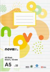 NOVOOO Heft A5 40 Blatt liniert 10 mm Nr. 22