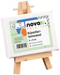 NOVOOO Creative Mini-Keilrahmen-Set inkl. Staffelei 6 x 9 cm weiß