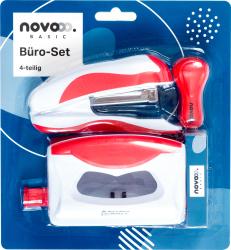 NOVOOO Basic Hefter/Locher-Set 4 Teile farblich sortiert