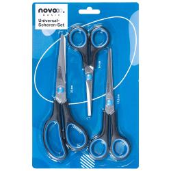 NOVOOO Basic Universal-Scheren-Set 3 Stück schwarz/blau