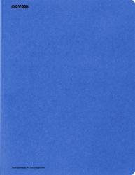 Blaue Dreiflügelmappe aus Recyclingkarton. Schlichte, einfarbige Oberfläche.