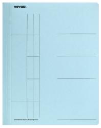 blauer Schnellhefter aus Recyclingkarton. Klare Linien und Felder zum Beschriften. Einfache, schlichte Gestaltung.