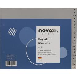 NOVOOO Basic Register A4 A-Z 20-teilig Halbformat grau