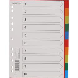 NOVOOO Farbregister A4 10-teilig weiß mit färbigen Taben