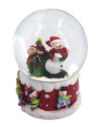 NOVOOO Seasons Schneekugel Schneemann mit Musik 10 x 14,5 cm