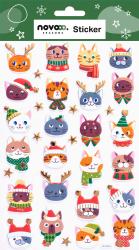 NOVOOO Seasons Xmas Pop-up Sticker Katzen bunt