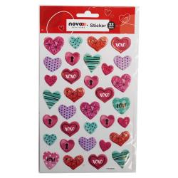 NOVOOO SEASONS Love 3D Dekosticker Valentinsherzen bunt