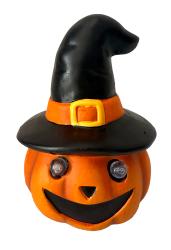 NOVOOO Seasons Kürbis mit Hut und LED-Augen 19 cm