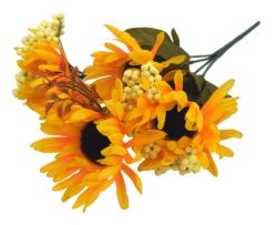 NOVOOO Kunstblumenstrauß Sonnenblumen ca. 32 cm gelb